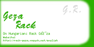 geza rack business card
